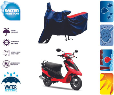 RTS COLLECTIONS Waterproof Two Wheeler Cover for TVS(Pep Plus BS6, Red, Blue)