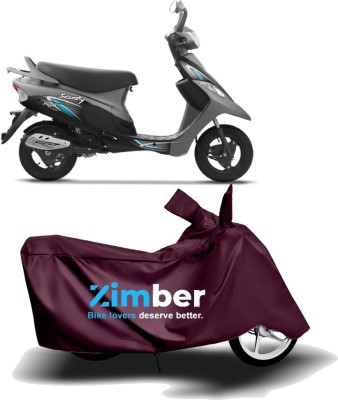 ZIMBER Two Wheeler Cover for TVS(Scooty Pep+, Maroon)