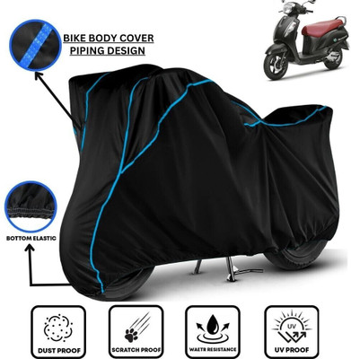 LE PRA Waterproof Two Wheeler Cover for Suzuki(New Access 125, Black, Blue)