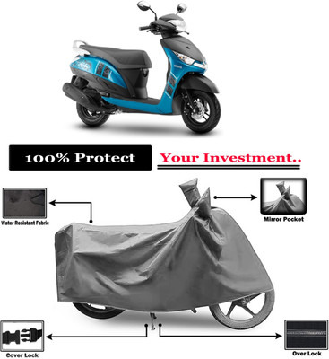 Amexride Two Wheeler Cover for Yamaha(Alpha BS6 BS6, Grey)