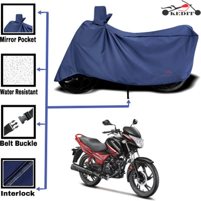 KEDIT Two Wheeler Cover for Hero(Glamour BS6, Blue)