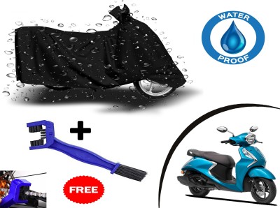 ROYAL AUTO MART Waterproof Two Wheeler Cover for Yamaha(Fascino, Black)