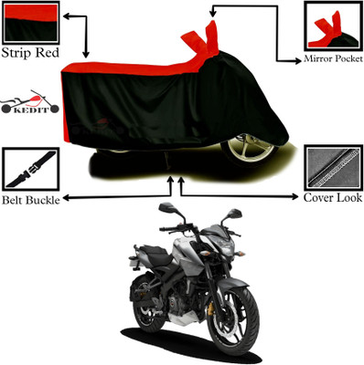 AASHTIK MART Two Wheeler Cover for Bajaj(Pulsar 200 NS DTS-i, Red, Black)
