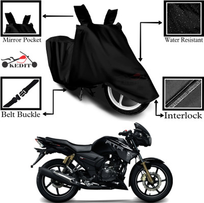 KEDIT Two Wheeler Cover for Universal For Bike(Apache RTR 180, Black)
