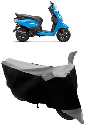 ABORDABLE Two Wheeler Cover for Hero(Pleasure Plus, Black, Grey)