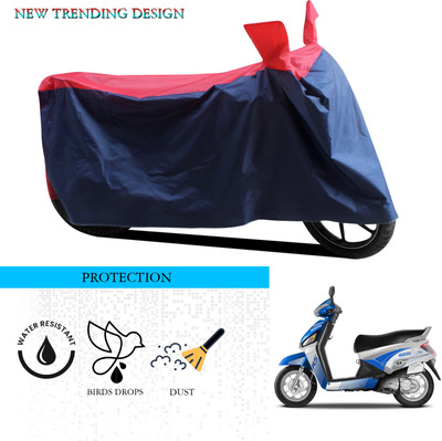 SnehaSales Waterproof Two Wheeler Cover for Mahindra(Gusto Electric, Black, Red)