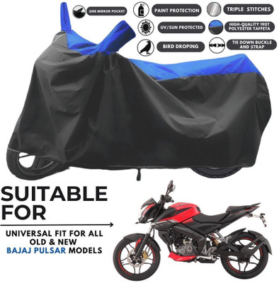 MADAFIYA Two Wheeler Cover for Bajaj(Pulsar 180NS BS6, Black, Blue)