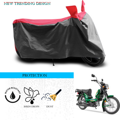 ANTHUB Waterproof Two Wheeler Cover for TVS(XL 100 Heavy Duty, Grey, Red)