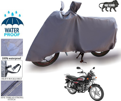 ROYAL AUTO MART Waterproof Two Wheeler Cover for Hero(Splendor Plus, Grey)
