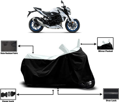 Amexride Two Wheeler Cover for Suzuki(GSX, White)