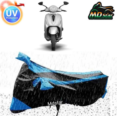 MMSSTAR Waterproof Two Wheeler Cover for Yamaha(Alpha BS6, Blue, Black)
