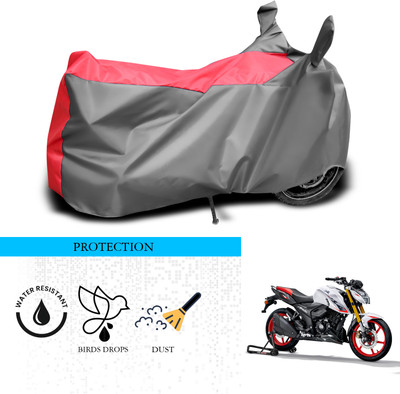 ANTHUB Waterproof Two Wheeler Cover for TVS(Apache RTR 160 4V, Grey, Red)