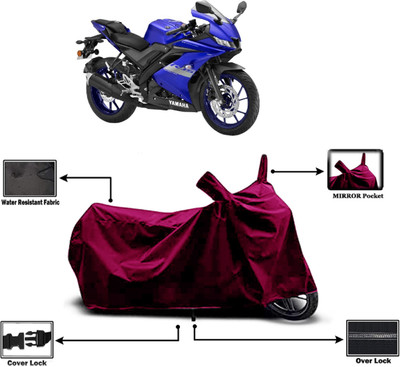 Amexride Two Wheeler Cover for Yamaha(YZF R15 V3, Maroon)