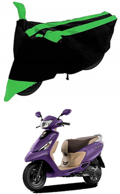 MMSSTAR Waterproof Two Wheeler Cover for TVS(Scooty Zest 110, Green, Black)