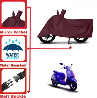 DeepShakshi AUTOMOTIVE Two Wheeler Cover for Bajaj(New Chetak, Maroon)