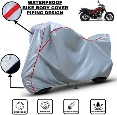 LE PRA Waterproof Two Wheeler Cover for Bajaj(Avenger Street 160, Silver, Red)