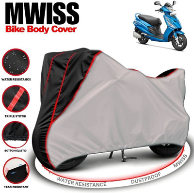 Mwiss Waterproof Two Wheeler Cover for Hero(Maestro, Silver, Black)
