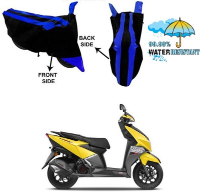 Genipap Two Wheeler Cover for TVS(NTORQ, Black, Blue)