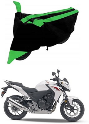 Mdstar Waterproof Two Wheeler Cover for Honda(CB500F, Green, Black)