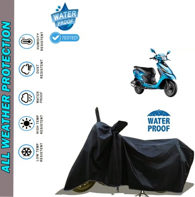 AutoGalaxy Waterproof Two Wheeler Cover for TVS(Scooty Zest, Black)