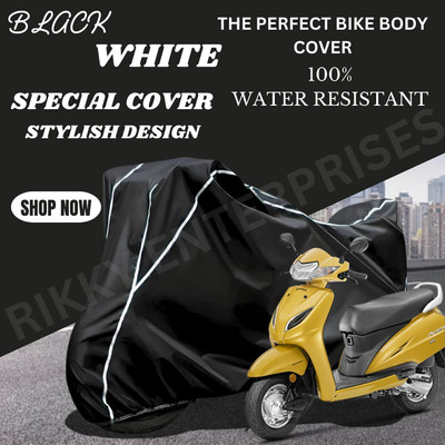 Shiv Kanha Waterproof Two Wheeler Cover for Honda(Activa, Black, White)