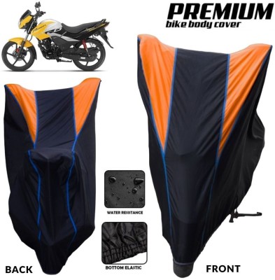 MADAFIYA Two Wheeler Cover for Hero(Passion Pro TR, Black, Orange, Blue)