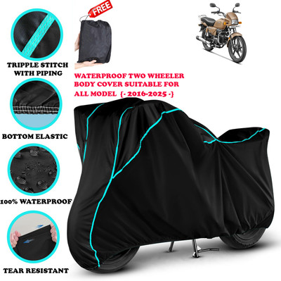 KaparDineX Waterproof Two Wheeler Cover for Hero(Splendor Pro, Black)