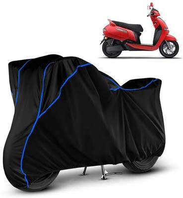 DeepShakshi AUTOMOTIVE Waterproof Two Wheeler Cover for TVS(iQube, Black, Blue)