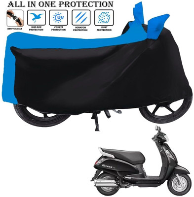 SThanaveX Waterproof Two Wheeler Cover for Suzuki(New Access 125, Black, Blue)