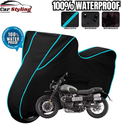 Car Styling Waterproof Two Wheeler Cover for Royal Enfield(Scrambler, Green, Black)