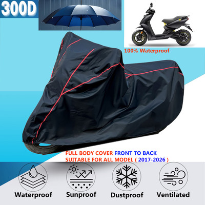 AUTOCAD Waterproof Two Wheeler Cover for Ather(450 X, Black, Red)