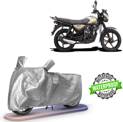 Autoinnovation Waterproof Two Wheeler Cover for Bajaj, Universal For Bike(CT110, Silver)