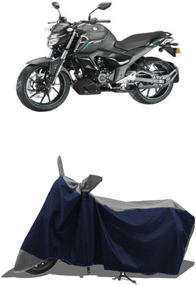 SUGASHRI Waterproof Two Wheeler Cover for Yamaha(FZS-FI BS6, Grey, Blue)
