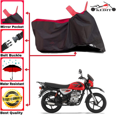 KEDIT Two Wheeler Cover for Bajaj(Boxer, Red, Black)
