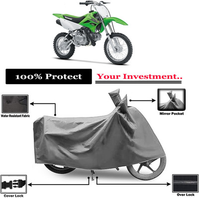 Amexride Two Wheeler Cover for Kawasaki(KLX 110, Grey)