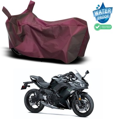 Genipap Waterproof Two Wheeler Cover for Kawasaki(Ninja 650 BS6, Maroon)