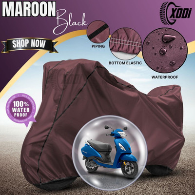 xodi Waterproof Two Wheeler Cover for TVS(Jupiter, Maroon, Black)