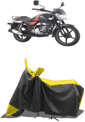 SUGASHRI Waterproof Two Wheeler Cover for Bajaj(V12, Yellow, Black)