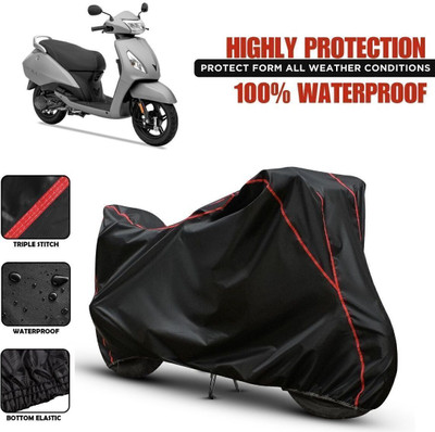 Shiv Kanha Waterproof Two Wheeler Cover for TVS(Jupiter, Black, Red)