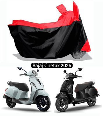 Amexride Two Wheeler Cover for Bajaj(Chetak, Red, Black)