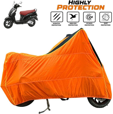 ZAQE Waterproof Two Wheeler Cover for Suzuki(Access SE, Black, Orange)