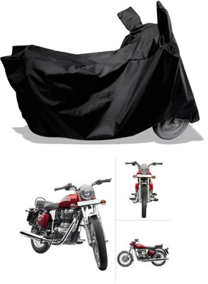 Amexride Two Wheeler Cover for Royal Enfield(Twin spark, Black)