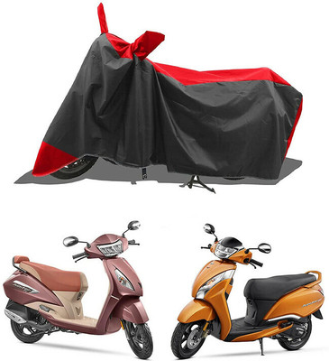 DeepShakshi AUTOMOTIVE Waterproof Two Wheeler Cover for TVS(Jupiter Grande BS6, Black, Red)