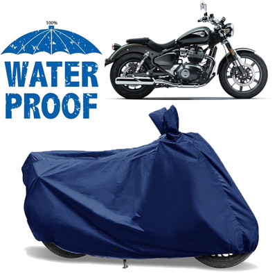 AutoGalaxy Waterproof Two Wheeler Cover for Royal Enfield(Meteor BS6, Blue)