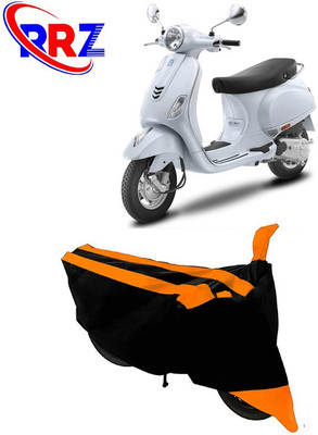 RRZ Waterproof Two Wheeler Cover for Vespa(Vespa LX 125, Black, Orange)