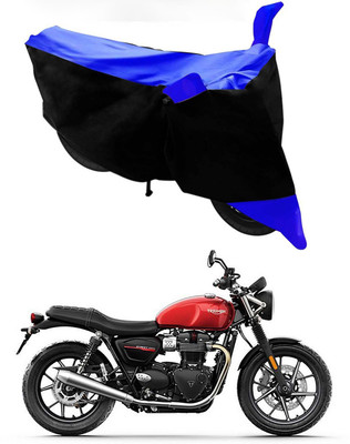 Mdstar Waterproof Two Wheeler Cover for Triumph(Street Twin, Blue, Black)