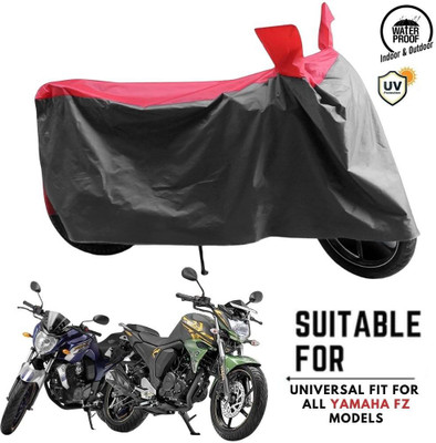 ZAQE Waterproof Two Wheeler Cover for Yamaha(FZ S FI (V 2.0) BS6, Grey, Red)