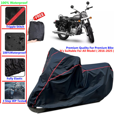 SThanaveX Waterproof Two Wheeler Cover for Royal Enfield(Bullet Electra Twinspark, Black)