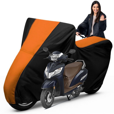 Car Styling Waterproof Two Wheeler Cover for Honda(Activa 125, Black, Orange)