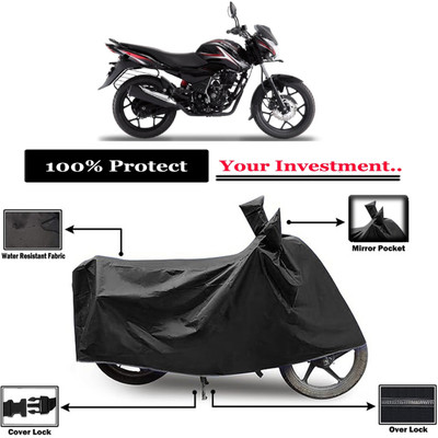 Amexride Two Wheeler Cover for Bajaj(Discover 150 s, Black)